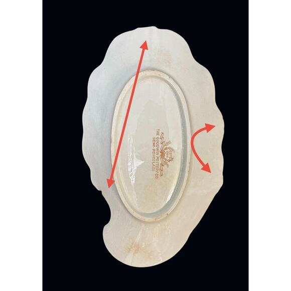 Antique Bone Trinket Dish Goodwin Semi Porcelain Floral Scalloped Gold Trim READ - Picture 14 of 15